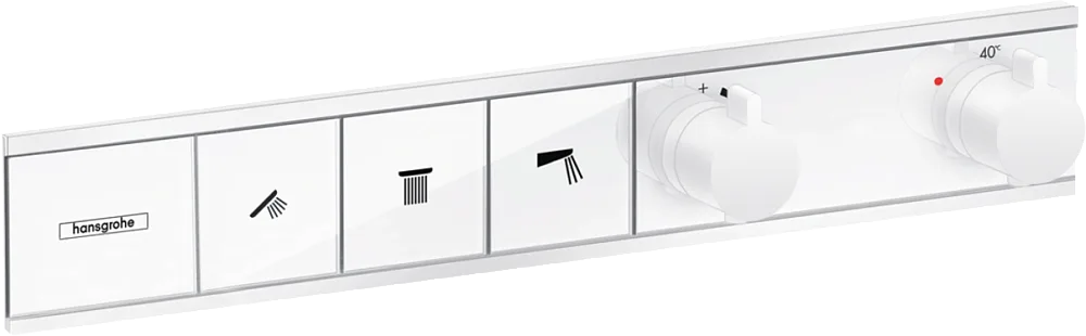 Термостатический смеситель встраиваемый Hansgrohe RainSelect 15381700, для душа, матовый белый Sancos — официальный сайт