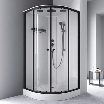 Душевая кабина AM.PM X-Joy W94C-401-100BT 100х100 см, низкий поддон, матовый черный