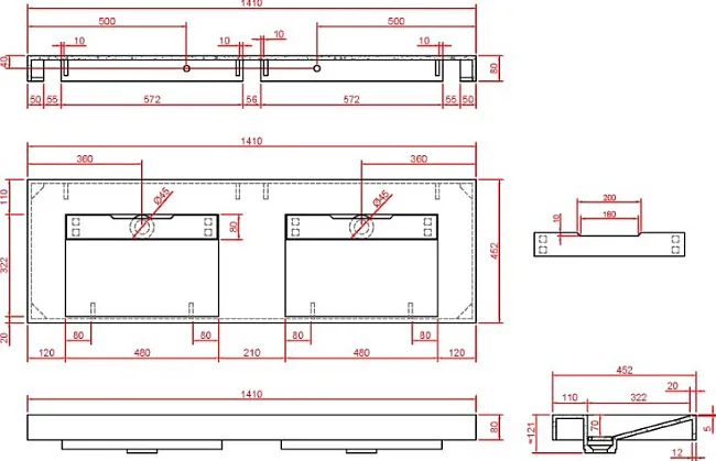 Раковина Armadi Art Flat Calacatta 140 Sancos — Оригинал