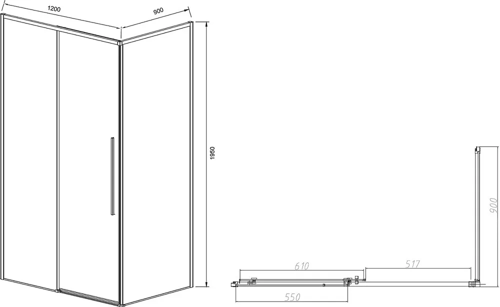 Душевой уголок Vincea Slim-N VSR-4SN9012CL 120х90 см, профиль хром Sancos — официальный сайт