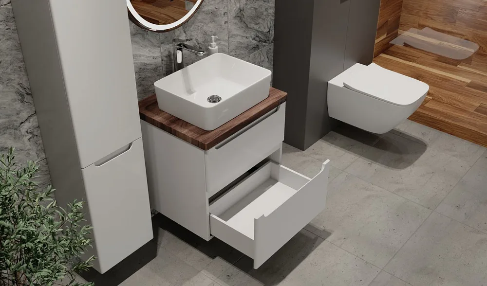 Тумба под раковину без столешницы Jorno Wood 60, белая Sancos — официальный сайт