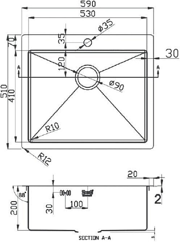 Мойка кухонная Zorg Light ZL R 590510
