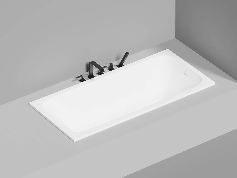 Ванна из искусственного камня Salini Orlanda Kit S-Sense 170x80 см, встраиваемая, матовая белая, на  Sancos — официальный сайт