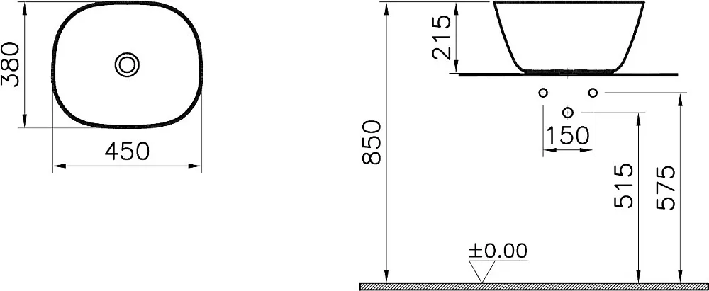 Накладная раковина VitrA Plural 7811B483-0016 высокая, матовая чёрная Sancos — официальный сайт
