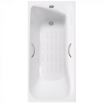 Чугунная ванна Delice Continental PLUS 170х75 см, с отверстиями для ручек, с антискользящим покрытие
