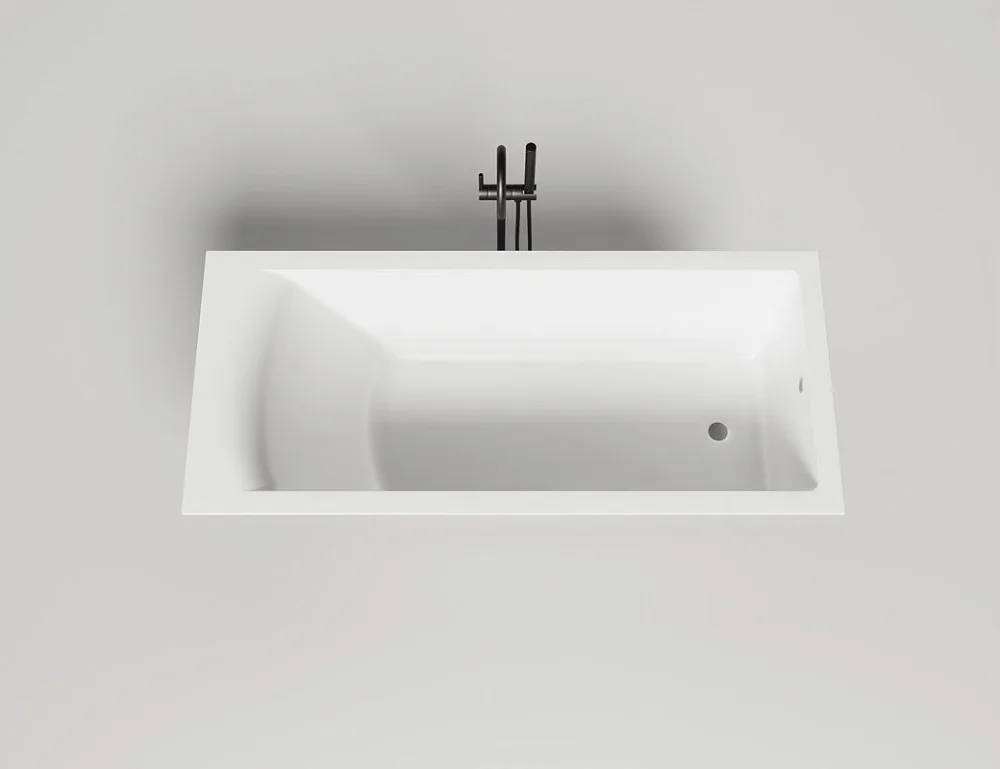 Ванна из искусственного камня Salini Cascata S-Sense 170x70 см, встраиваемая, белая, на ножках Sancos — официальный сайт