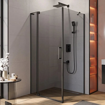Душевой уголок Cezares Slider AH 1 90-90/100 Grigio Nero профиль черный, стекло серое