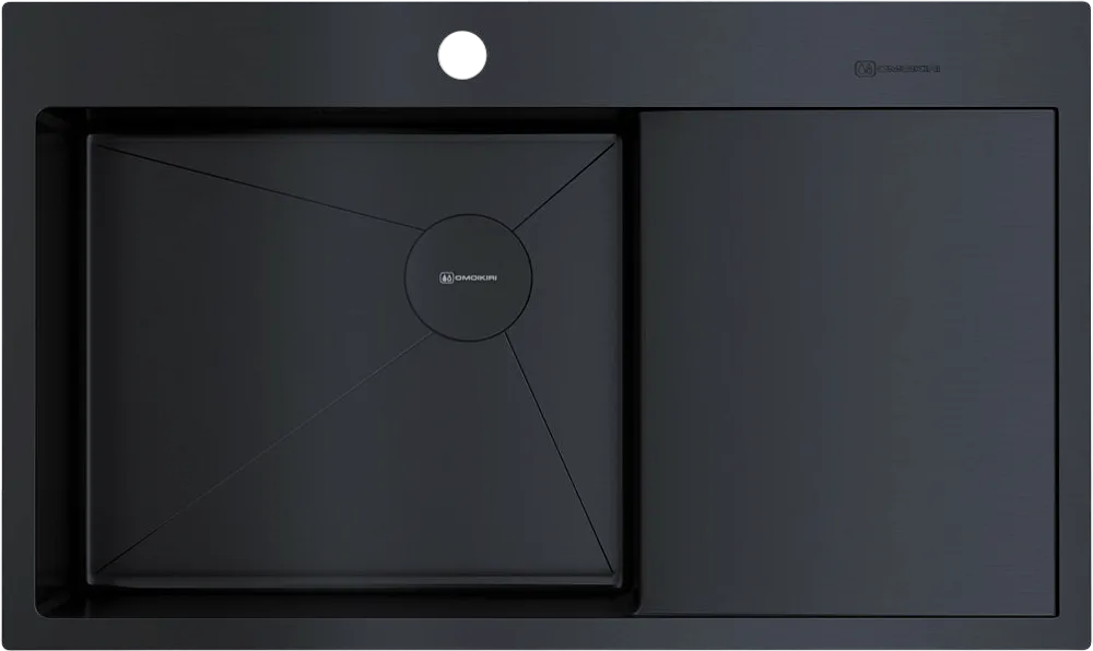 Мойка кухонная Omoikiri Akisame 86-L Side-GB графит Sancos — официальный сайт