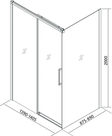 Душевой уголок Veconi Premium Trento PTC-SP-40B 140x90, профиль черный матовый, стекло прозрачное