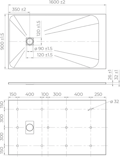 Поддон для душа RGW TSS W 160x90 Sancos — Оригинал