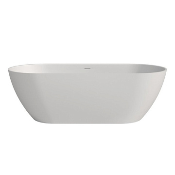 Ванна из искусственного камня WHITECROSS Tawna 165x80 см, отдельностоящая, матовая белая, овальная, 