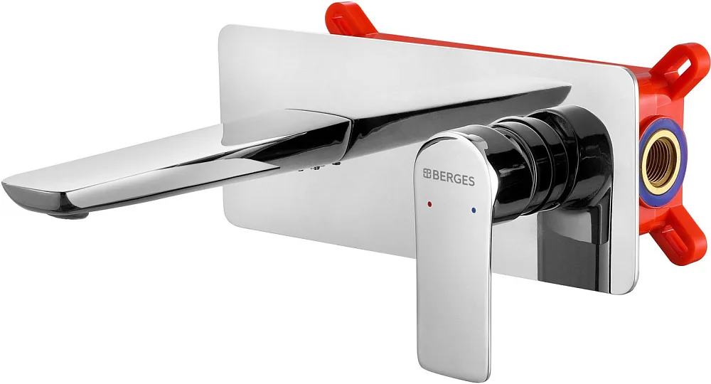 Смеситель для раковины Berges Hatch S 076035 С ВНУТРЕННЕЙ ЧАСТЬЮ, хром Sancos — официальный сайт