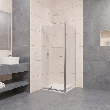 Душевой уголок RGW Passage PA-02+80 см (77-90)x80x185 профиль хром, стекло прозрачное