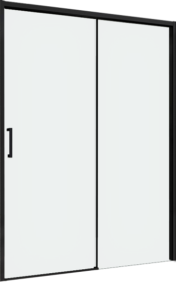 Душевая дверь в нишу Abber Komfort AG93130B 130 см, профиль черный, стекло прозрачное