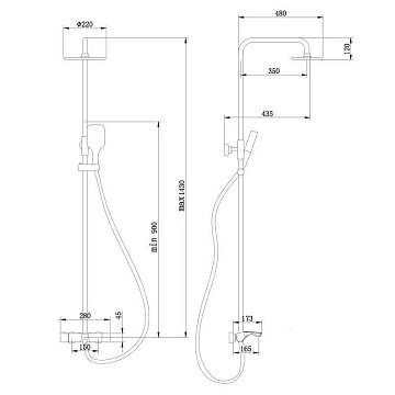 Душевая стойка Abber Thermostat AF8516NGL, никель