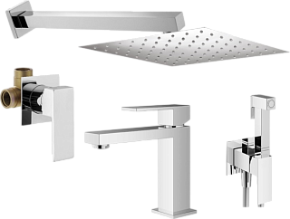 Комплект для ванной Plumberia Selection Tag KITZTG01CR53 С ВНУТРЕННЕЙ ЧАСТЬЮ, хром