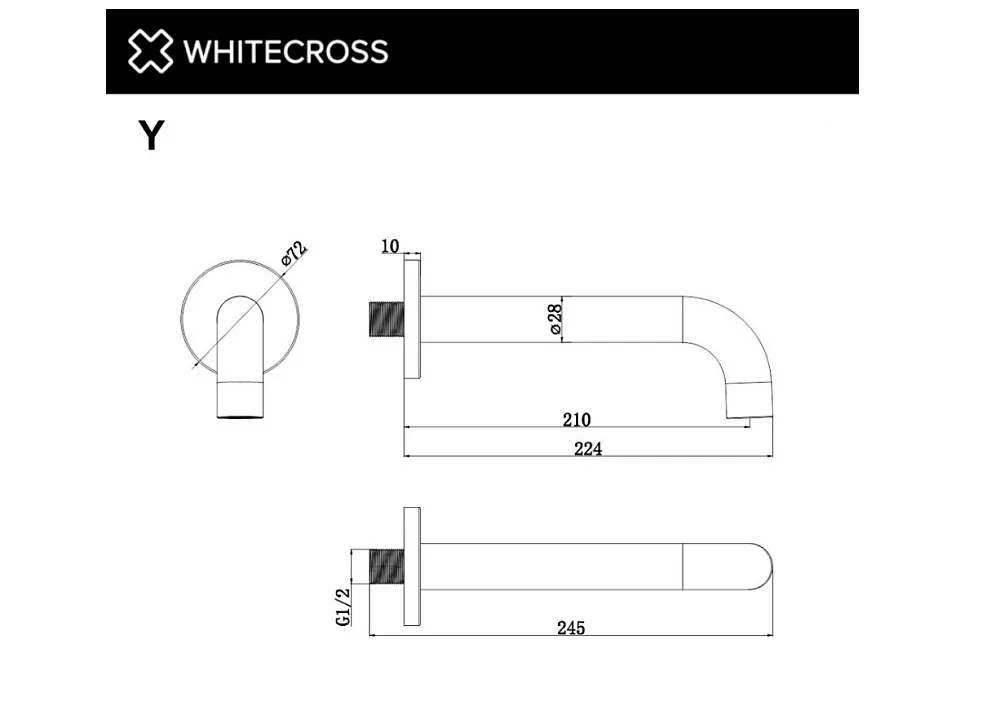 Излив WHITECROSS Y Y1200CPB брашированная медь Sancos — официальный сайт