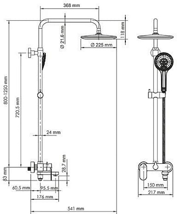 Душевая стойка Wasserkraft Mindel A18501