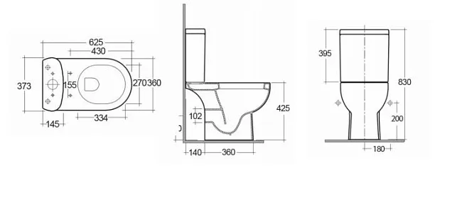 Чаша для унитаза-компакта Kerama Marazzi Buongiorno Pro BG.Pro.wc.01 белая глянцевая Sancos — Оригинал
