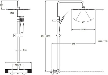 Душевая стойка Jacob Delafon Rivoli E26587-CP