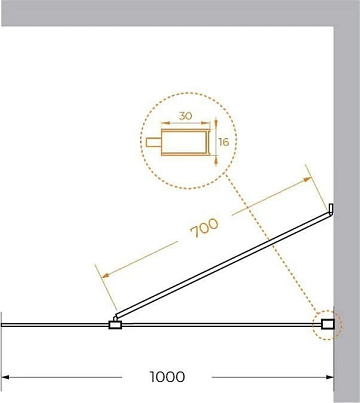 Душевая перегородка Cezares Liberta L-1-TB-100-BR-NERO профиль черный, стекло бронза
