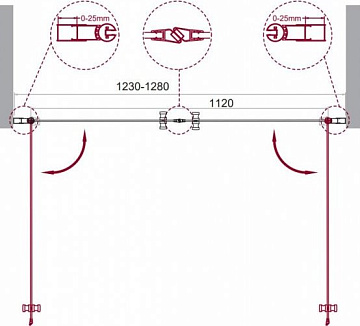 Душевая дверь в нишу BelBagno Etna B-2-130-C-Cr