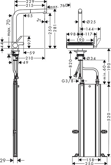Смеситель для кухни Hansgrohe Aquno Select M81 Aquno Select M81 73830000 хром