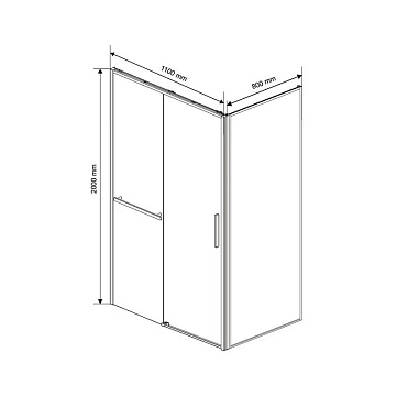 Душевой уголок Vincea Slim Soft VSR-1SS8011CLG 110х80, профиль брашированное золото, стекло прозрачн