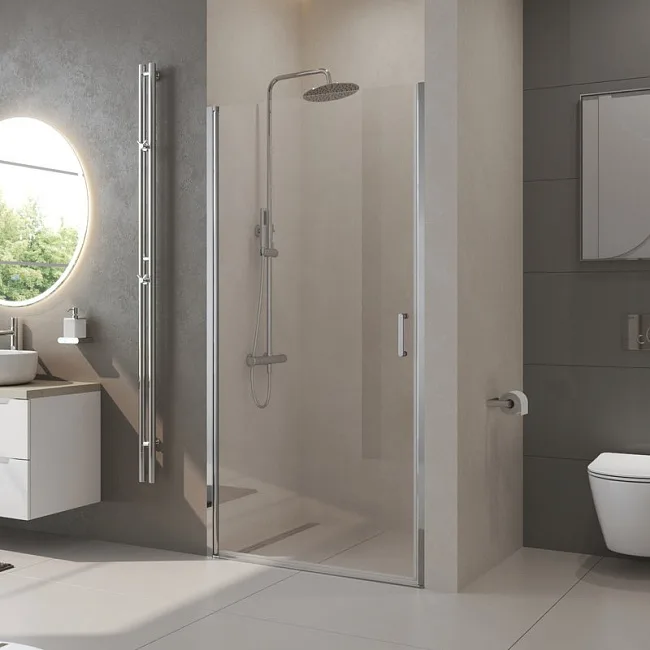 Душевая дверь в нишу BelBagno Uno B-1-85-C-Cr стекло прозрачное Sancos — Оригинал