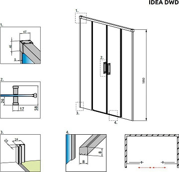Душевая дверь в нишу Radaway Idea DWD 200