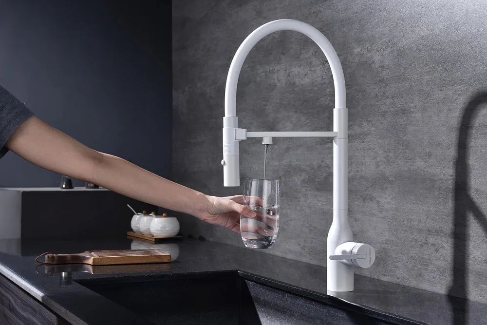 Смеситель для кухни Paulmark Magneto One Ma213188-WH белый Sancos — официальный сайт