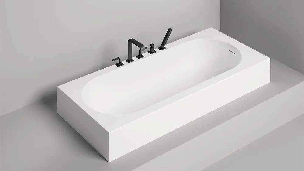 Ванна из искусственного камня Salini Ornella Kit 180x80 см, встраиваемая, матовая белая, со сливом-п Sancos — официальный сайт