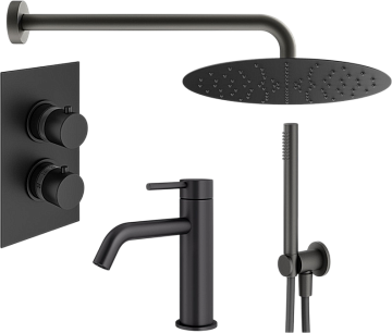 Комплект для ванной Plumberia Selection Ixo KITXOT18QNO53 С ВНУТРЕННЕЙ ЧАСТЬЮ, черный матовый