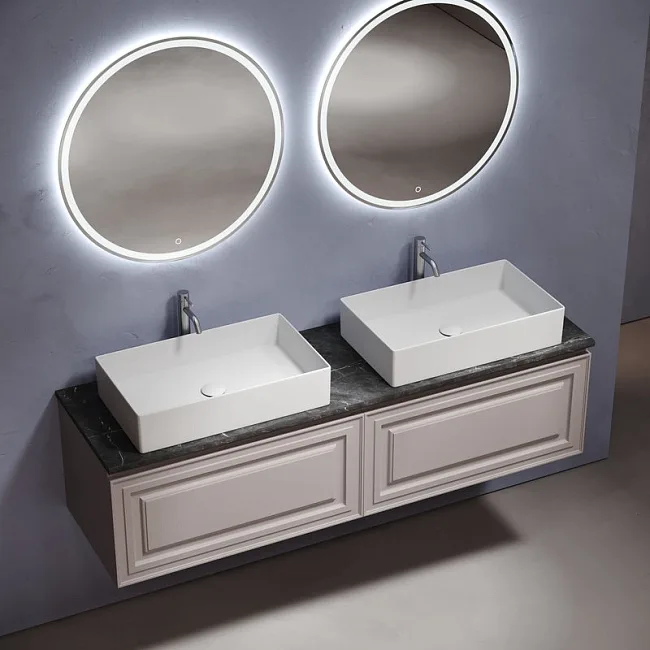 Столешница в ванную под раковину, из керамогранита Sancos Black Sky 160х46 c отверстием под смесител Sancos — Оригинал
