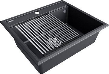 Мойка кухонная Paulmark Stepia + Step PM115951-AN+R375-BS антрацит