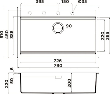 Мойка кухонная Omoikiri Kitagawa 79-LB-GB графит