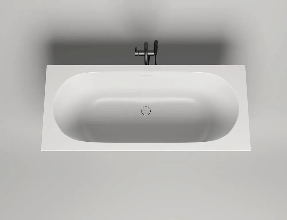 Ванна из искусственного камня Salini Ornella Axis Kit S-Stone 180x80 см, встраиваемая, матовая белая Sancos — официальный сайт