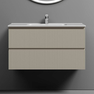 Тумба с раковиной Sancos Snob T 90 beige soft, раковина CN7002