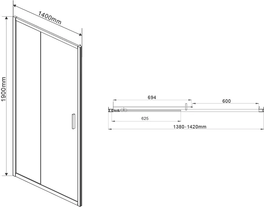 Душевой уголок Vincea Garda VSR-1G9014CLGM 140x90 см, профиль вороненая сталь, стекло прозрачное Sancos — официальный сайт