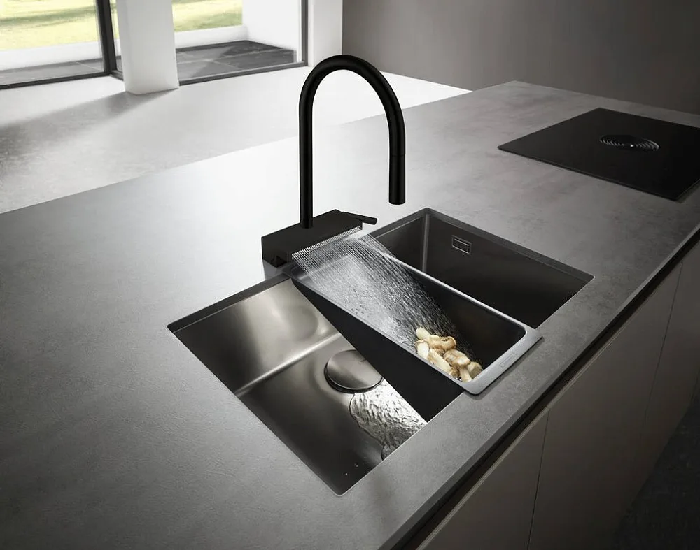 Смеситель для кухни Hansgrohe Aquno Select M81 73831670 матовый черный Sancos — официальный сайт