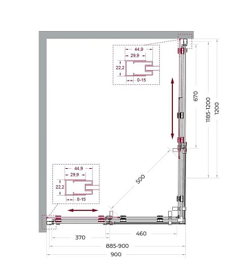 Душевой уголок BelBagno Marino 2 AH-2-120/90-C-CR 120x90, профиль хром, стекло прозрачное