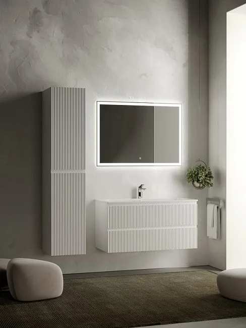 Тумба под раковину Sancos Snob R 100 подвесная Bianco (белый), SNR100W Sancos — Оригинал