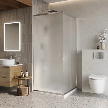 Душевой уголок BelBagno Luce A-2-90-P-Cr 90x90, профиль хром, стекло рифленое