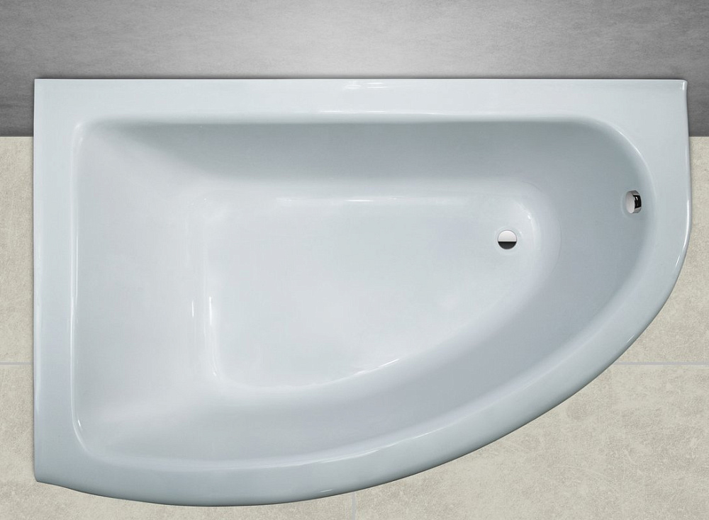 Ванна из искусственного камня Marmo Bagno Альба L 105x170 см, угловая, левая, пристенная, белая, аси