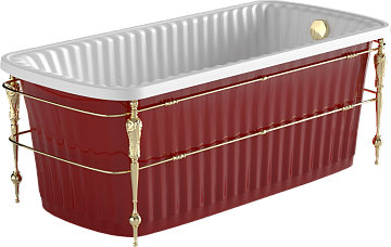 Ванна из искусственного камня Migliore Olivia 24268 175x80 см, отдельностоящая, глянцевая красная, н