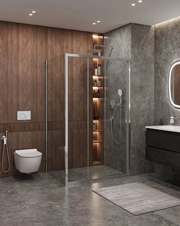 Душевой уголок Cezares Molveno AHF 31 120+90 C CR IV 120х90 см, профиль хром, стекло прозрачное