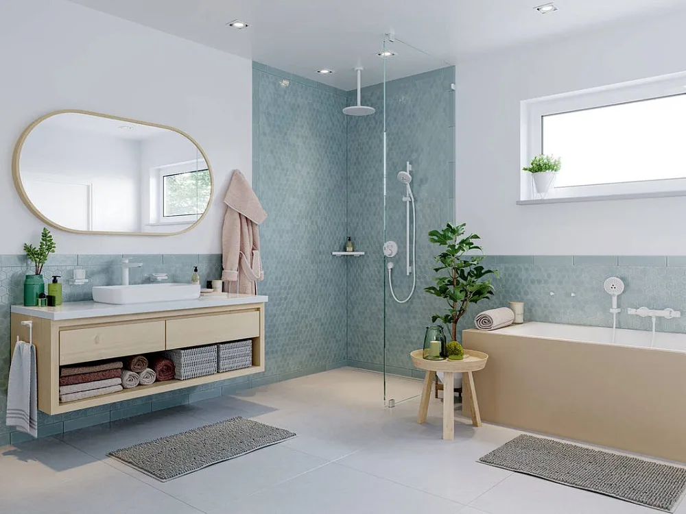 Термостатический смеситель встраиваемый Hansgrohe ShowerSelect S 15743700, для душа, матовый белый Sancos — официальный сайт