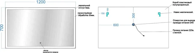 Зеркало Sancos City CI1200 120 см Sancos — Оригинал