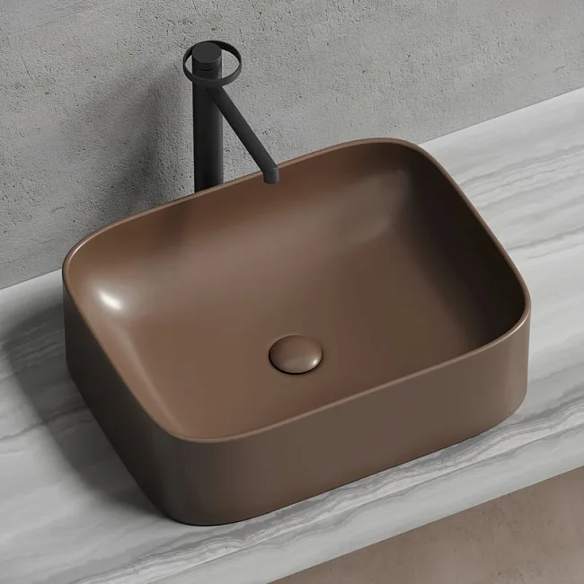 Накладная раковина Ceramicanova Element CN6052MDB темно-коричневая матовая Sancos — Оригинал