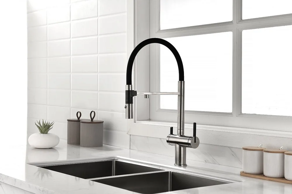 Смеситель для кухни Paulmark Gravity Gr213888-BS, брашированная нерж.сталь Sancos — официальный сайт